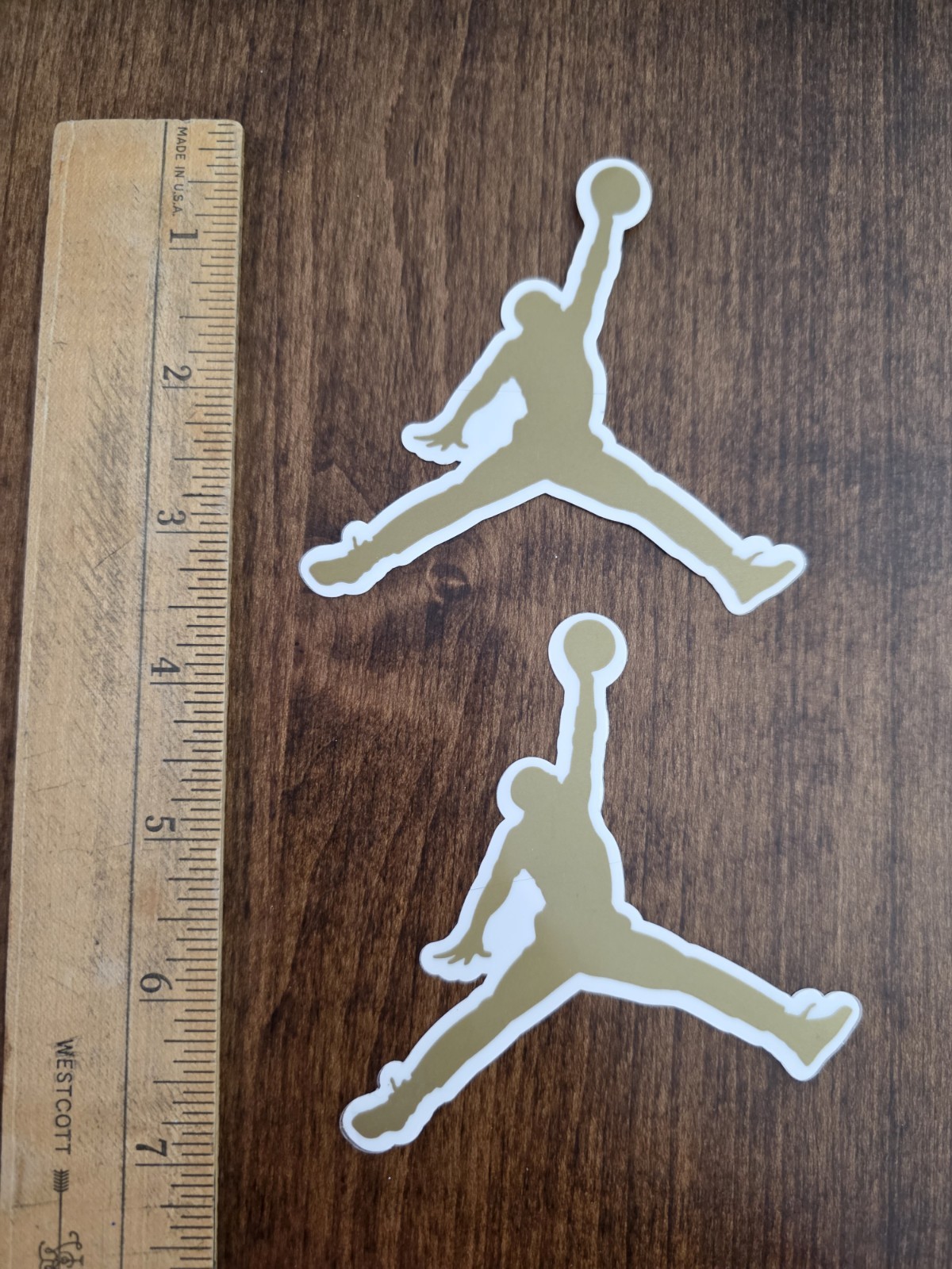 Lot Of 2 Michael Jordan Gold Stickers NBA Jumpman Basketball Logo