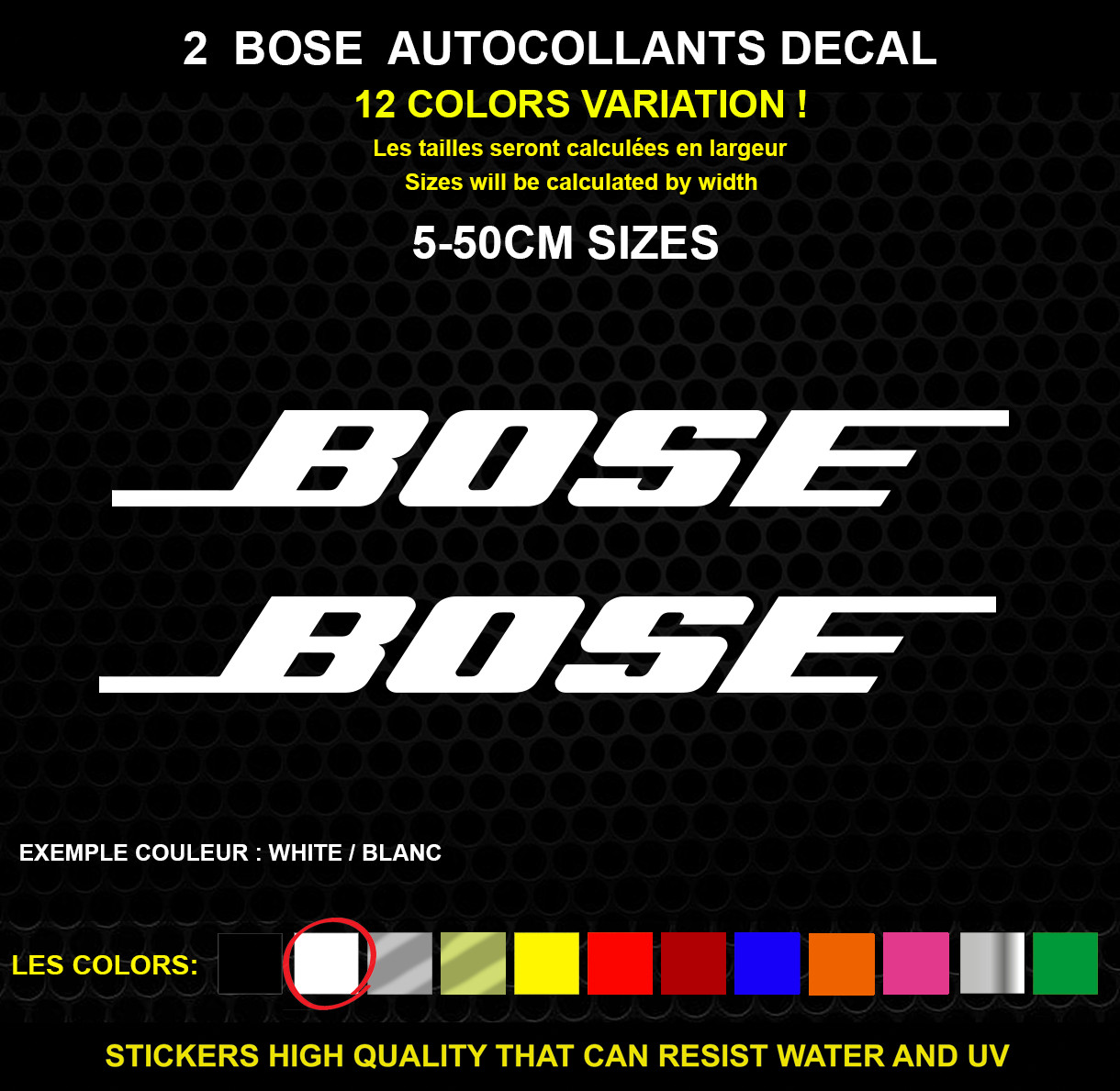 2 bose sticker Genuine decal waterproof vinyl sticker 5-50cm