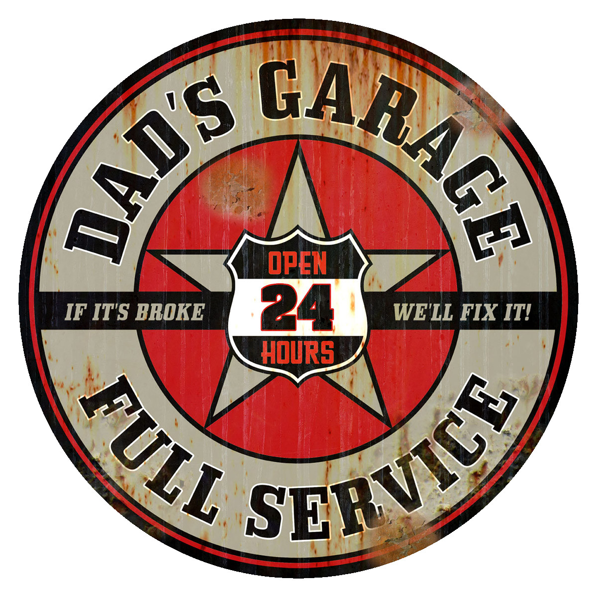 Dads Garage Service Distressed Wall Decal – Gas Station Decor