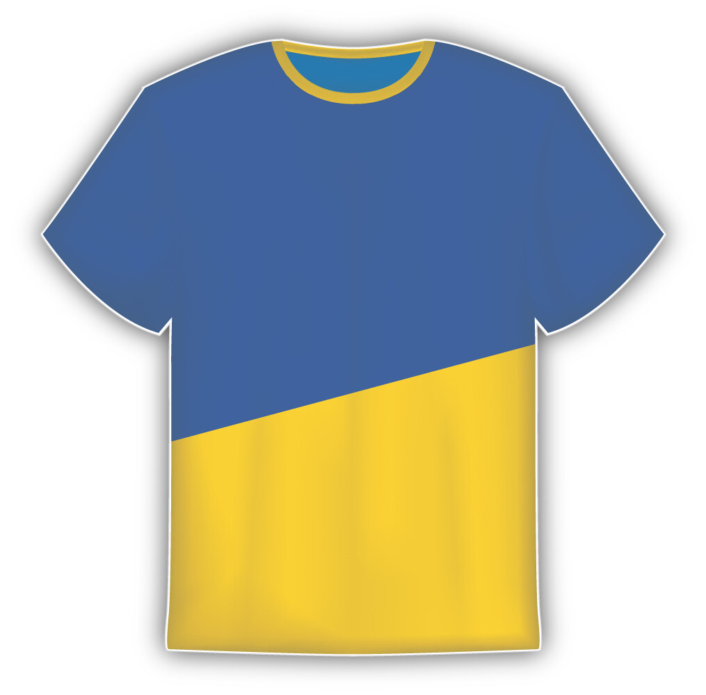 Ukraine Flag Sticker In The Form Of T Shirt Vinyl Sticker Decal