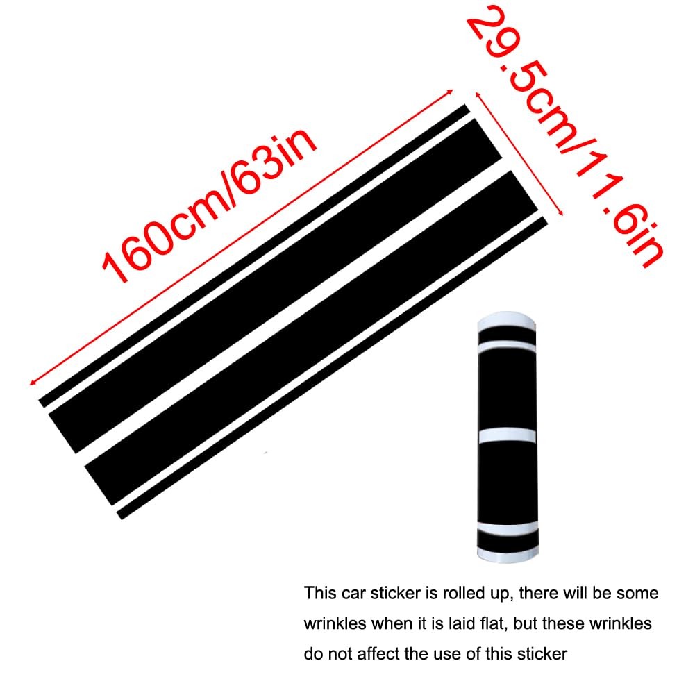 Car Hood Stripe Sticker Universal Auto Racing Stripes Body Side Decal Vinyl S…