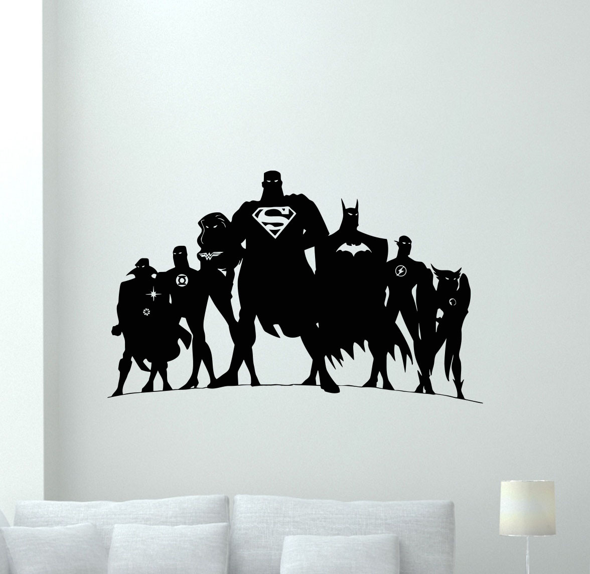 Superhero Wall Decal Superman Batman Wonder Woman Decor Vinyl Sticker Art 154bar