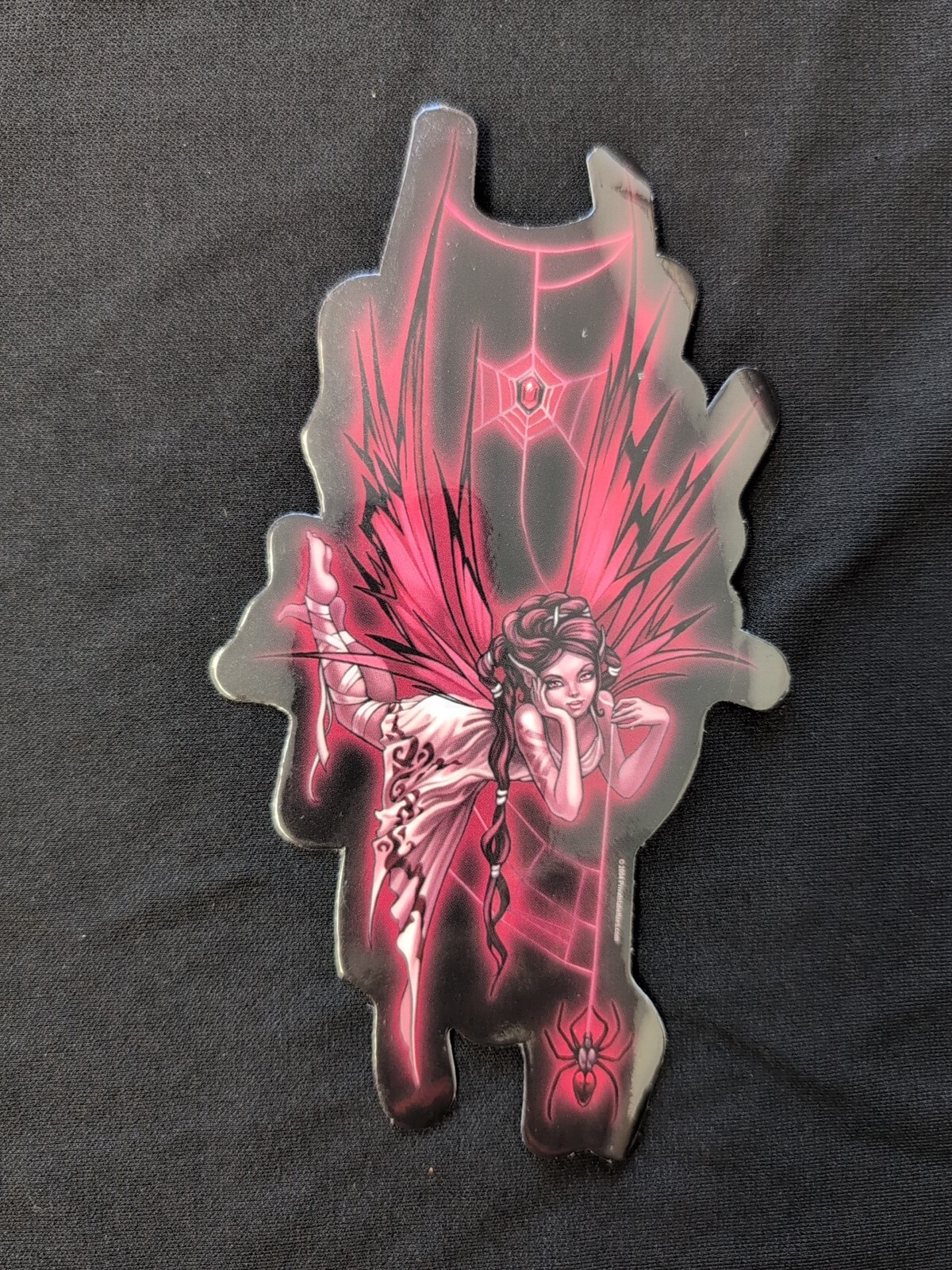 Red Black Widow Spider Fairy Bumper Sticker Vinyl Decal 6”x 4”