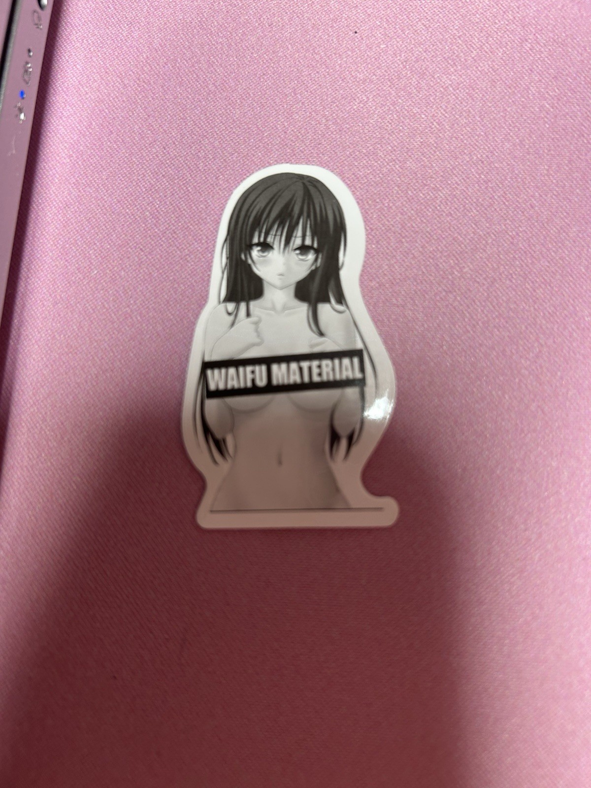 black and white waifu lewd sexy sticker #17