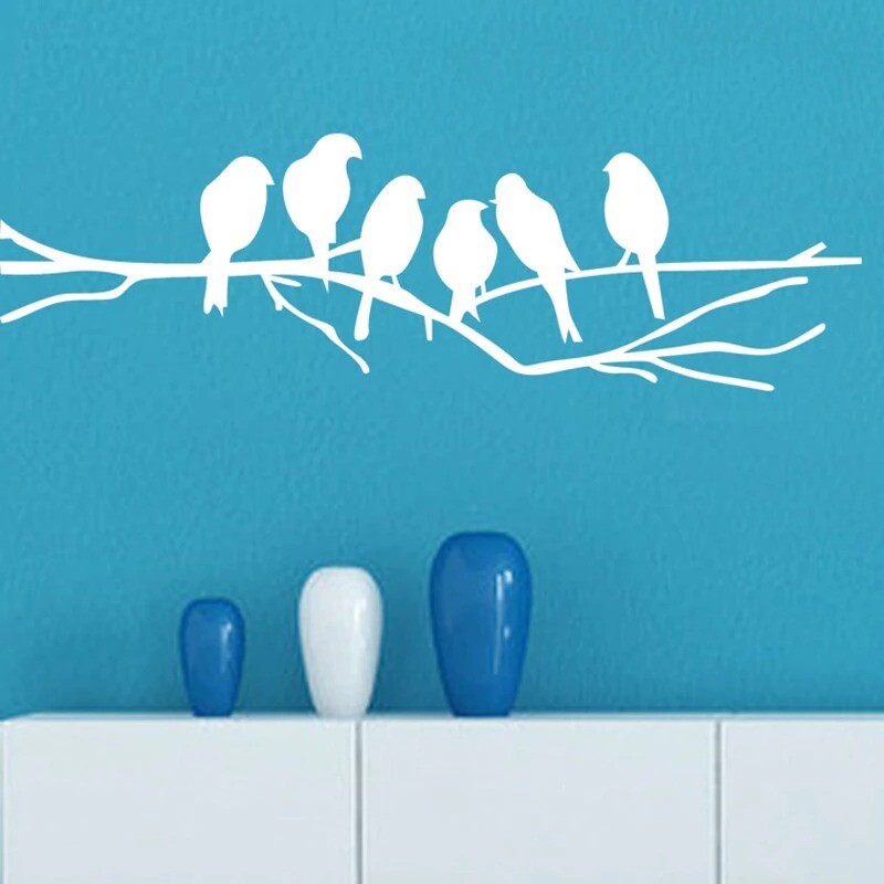 Black White Birds on the Tree Branch Removable Wall sticker decoration for Home