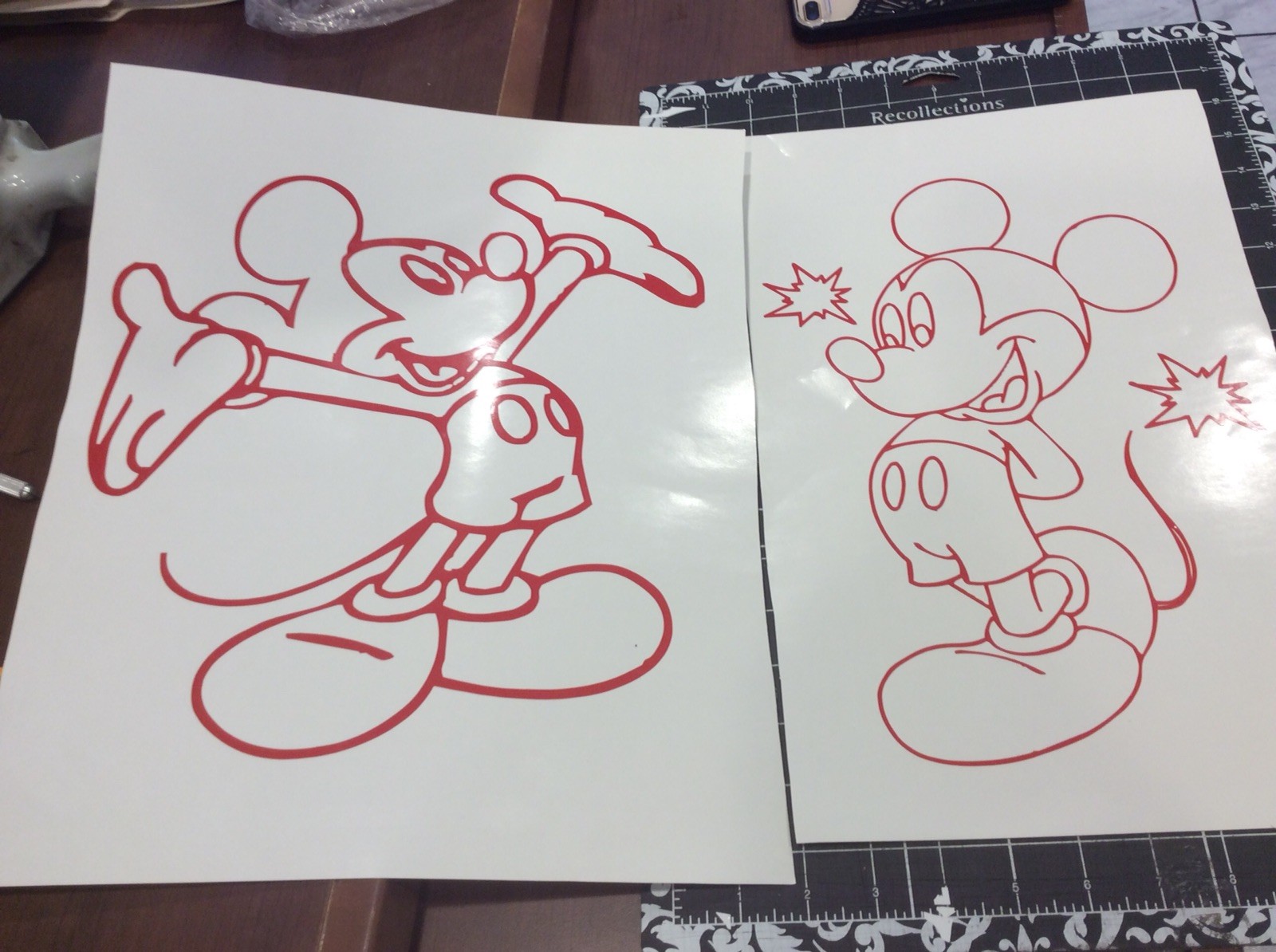 Mickey Mouse Vinyl Decal / Sticker – Red Mickey mouse Set of 2 decals