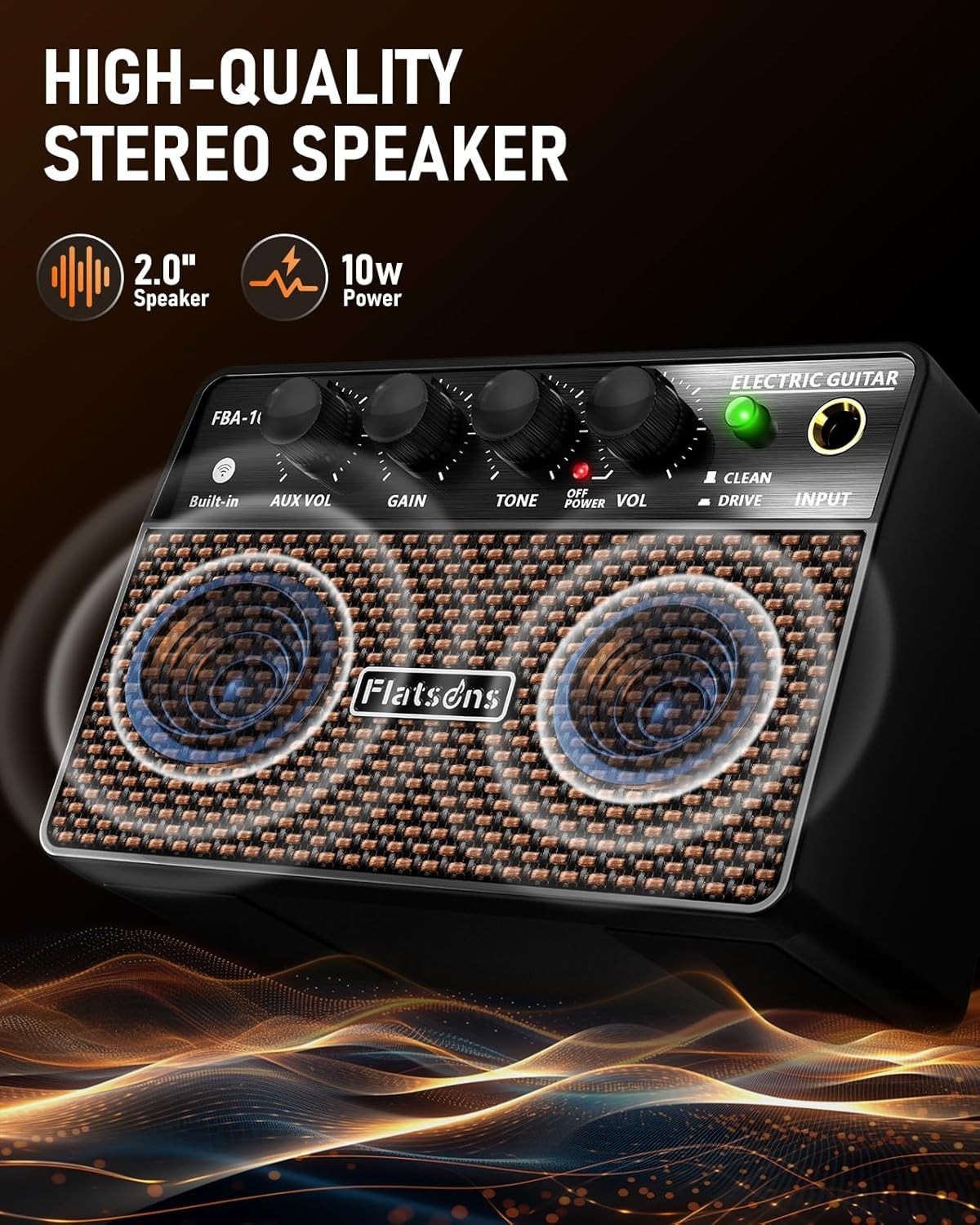Beginner Guitarist Practice Amp – Flatsons FBA-10 10W Portable USB C