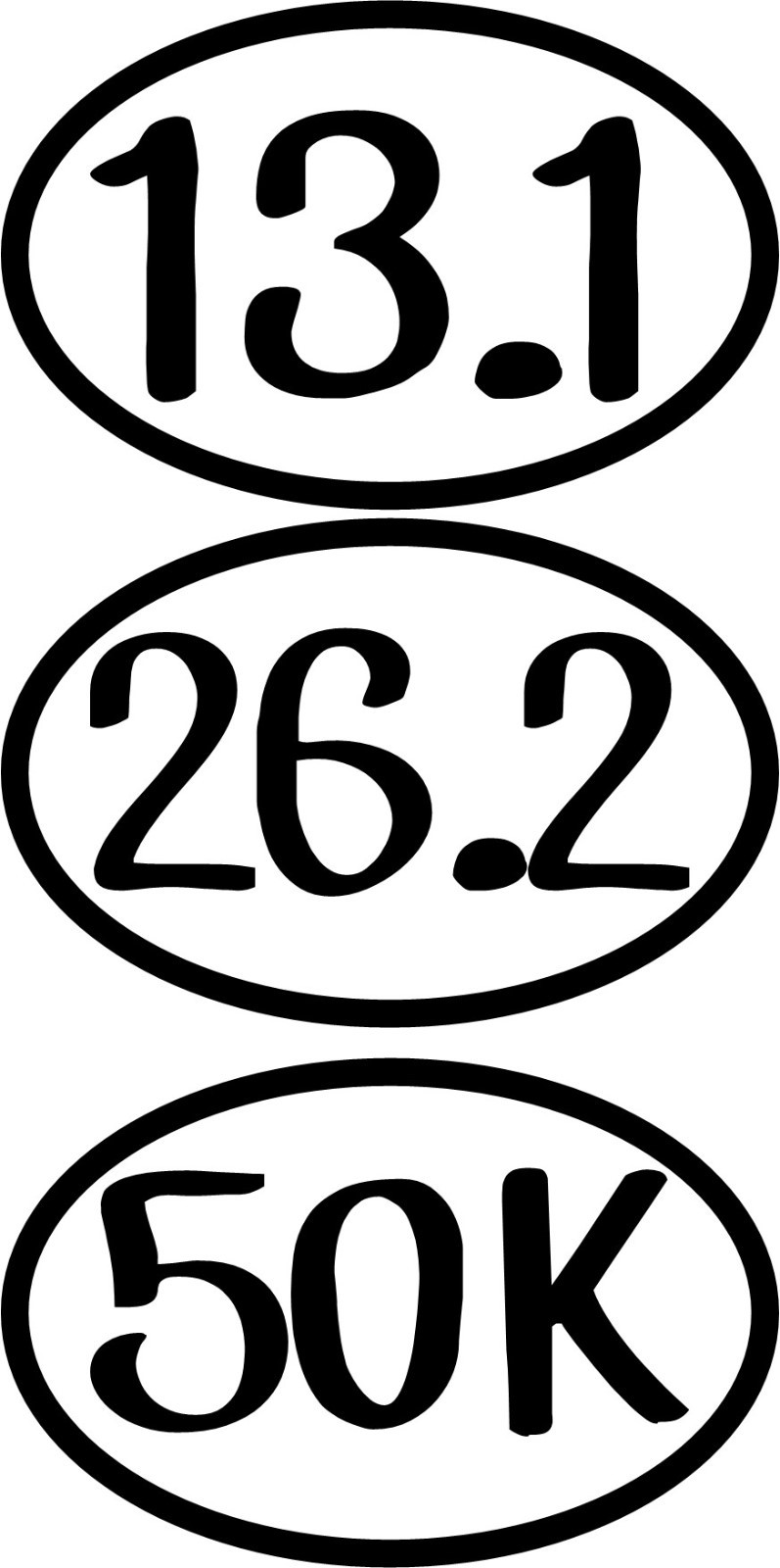 Vinyl Car Decal Sticker Marathon Running Half Distance 26.2 13.1 50k 10k Ultra