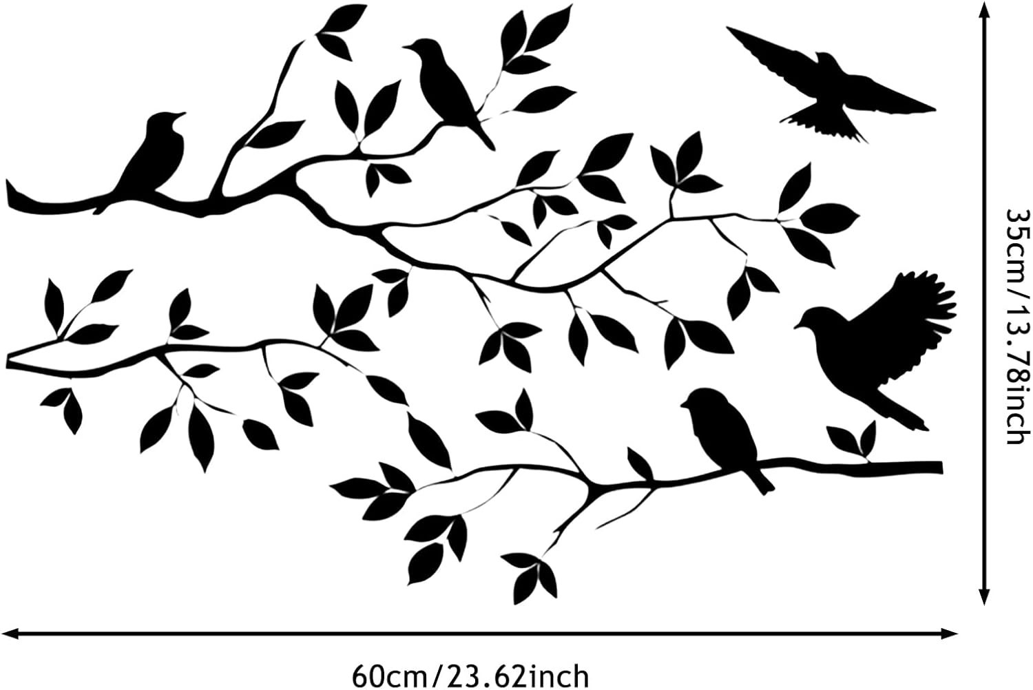 Stylish Black Vinyl Tree Branch and Birds Wall Sticker – Indoor Decor Solution