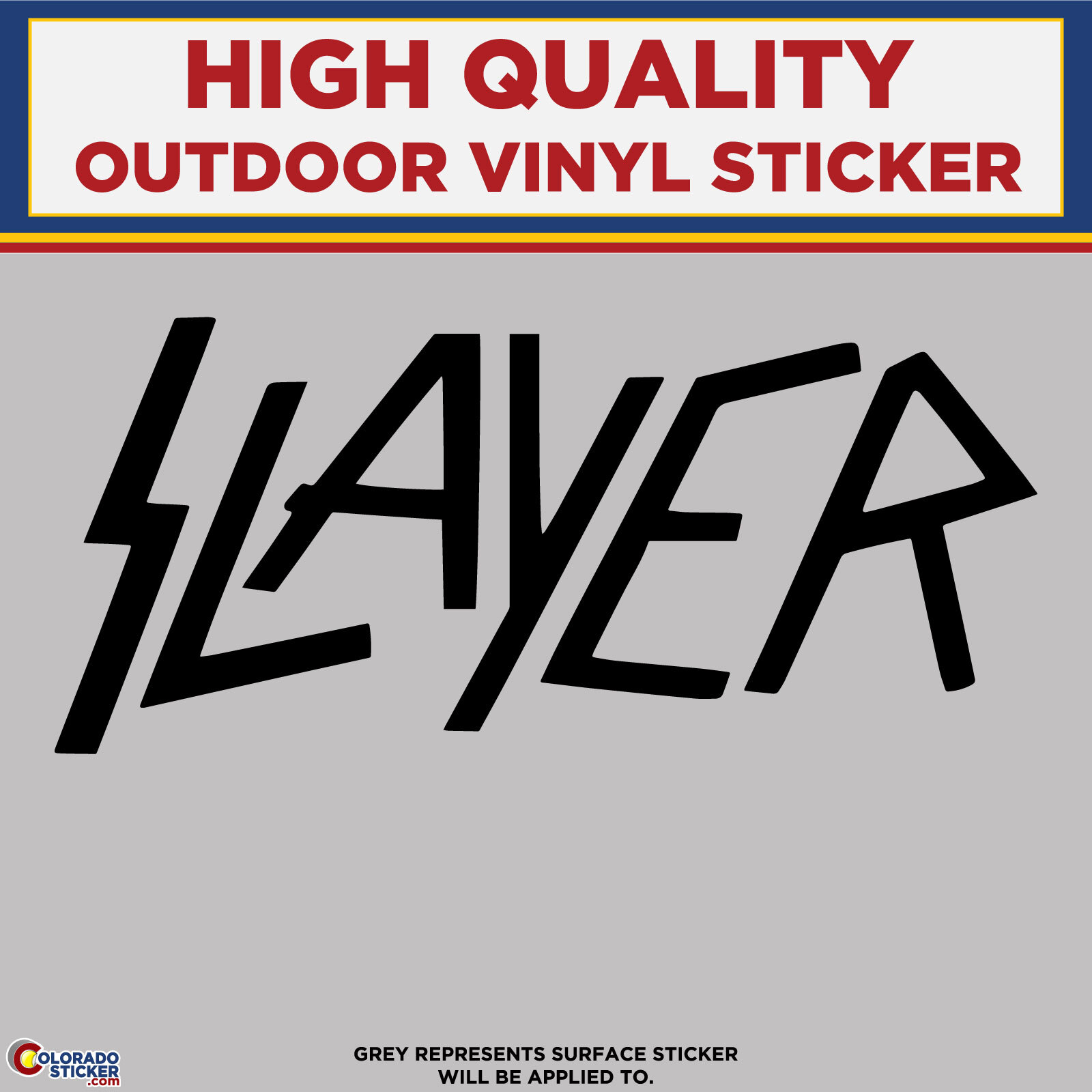 Slayer Text, Die Cut High Quality Vinyl Stickers