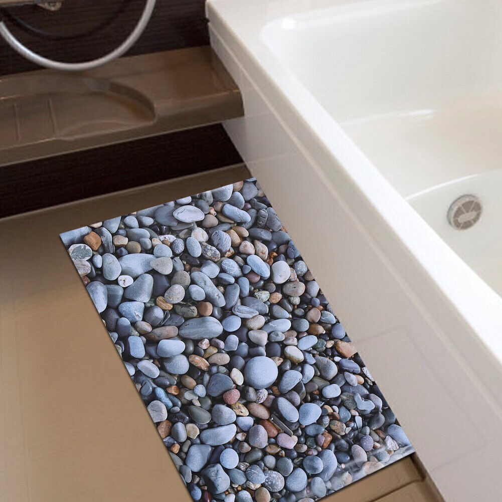 3D Cobblestone Wall Sticker Anti skid Floor Stickers for Bathroom Corridor Decor