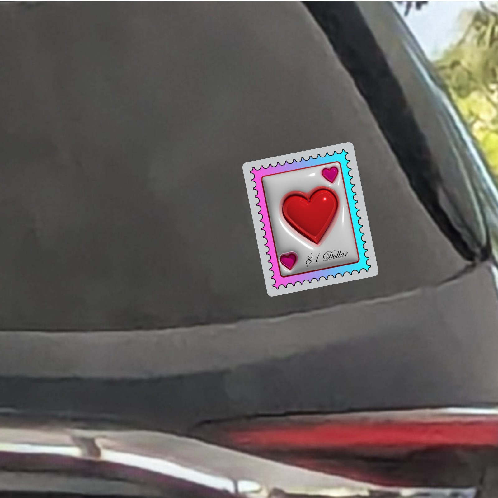 Heart Postage Stamp Vinyl Sticker Love Valentine Cute Aesthetic Decal Bottle Car