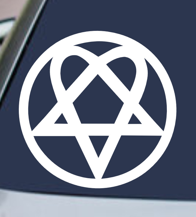 HEARTAGRAM PENTAGRAM Vinyl Decal Car Sticker PAGAN WICCAN WICCA MAGIC SYMBOL JDM