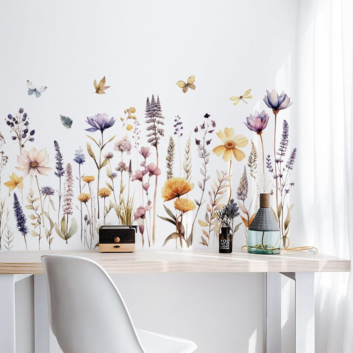 Wildflower Wall Decals 3D Self-Adhesive Stickers – 12 Pack