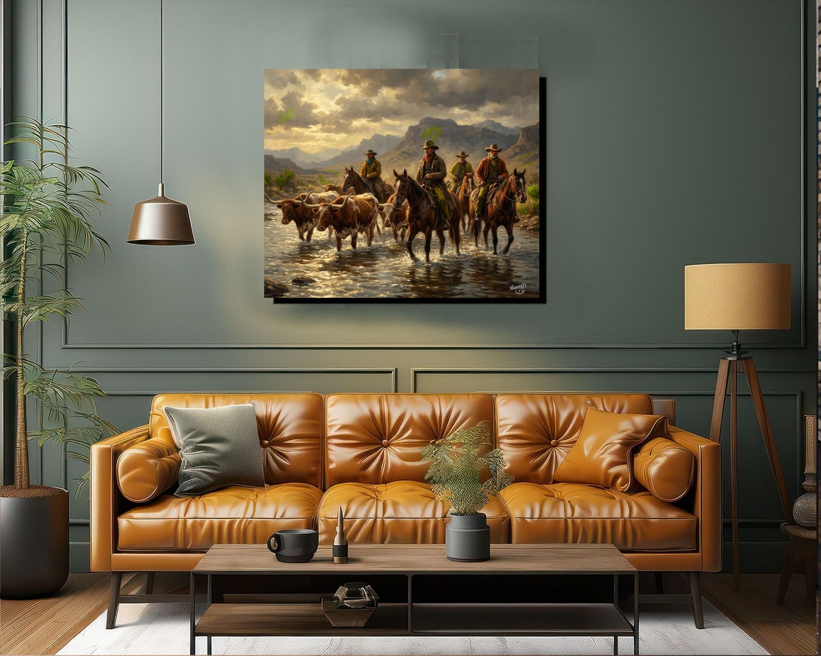 Lonesome Dove Cattle Drive Here They are Driving a Herd To Montana Canvas Wrap