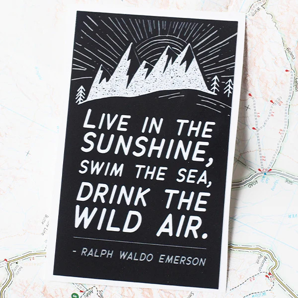 Emerson Quote Sticker – Black Rectangular