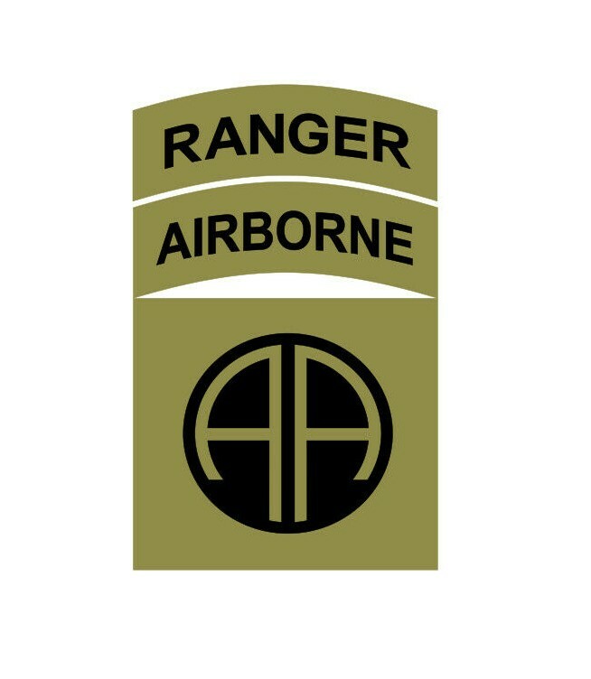 82nd Airborne Range Division All American Vinyl Window Decal/Sticker Olive/Black