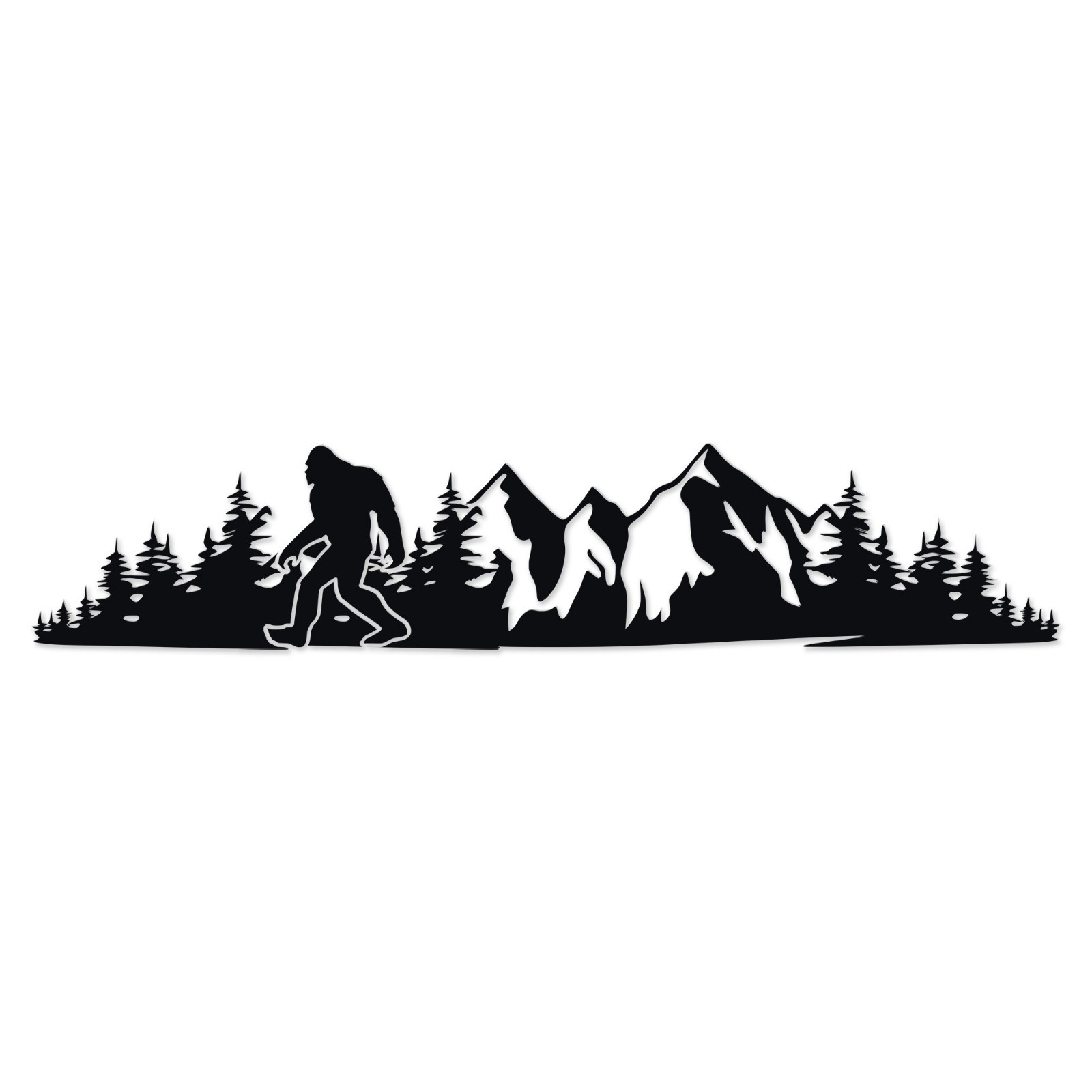Bigfoot Mountain Scene V17 Vinyl Decal -RV Camper Truck SUV Car Window Sticker