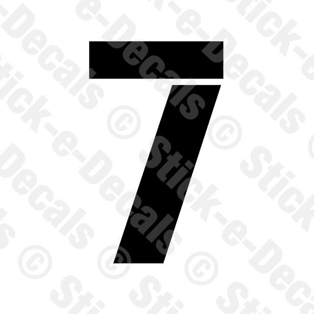 Number SEVEN 7 Vinyl Die Cut Decal Sticker – RACING NUMBER Custom Stencil GP