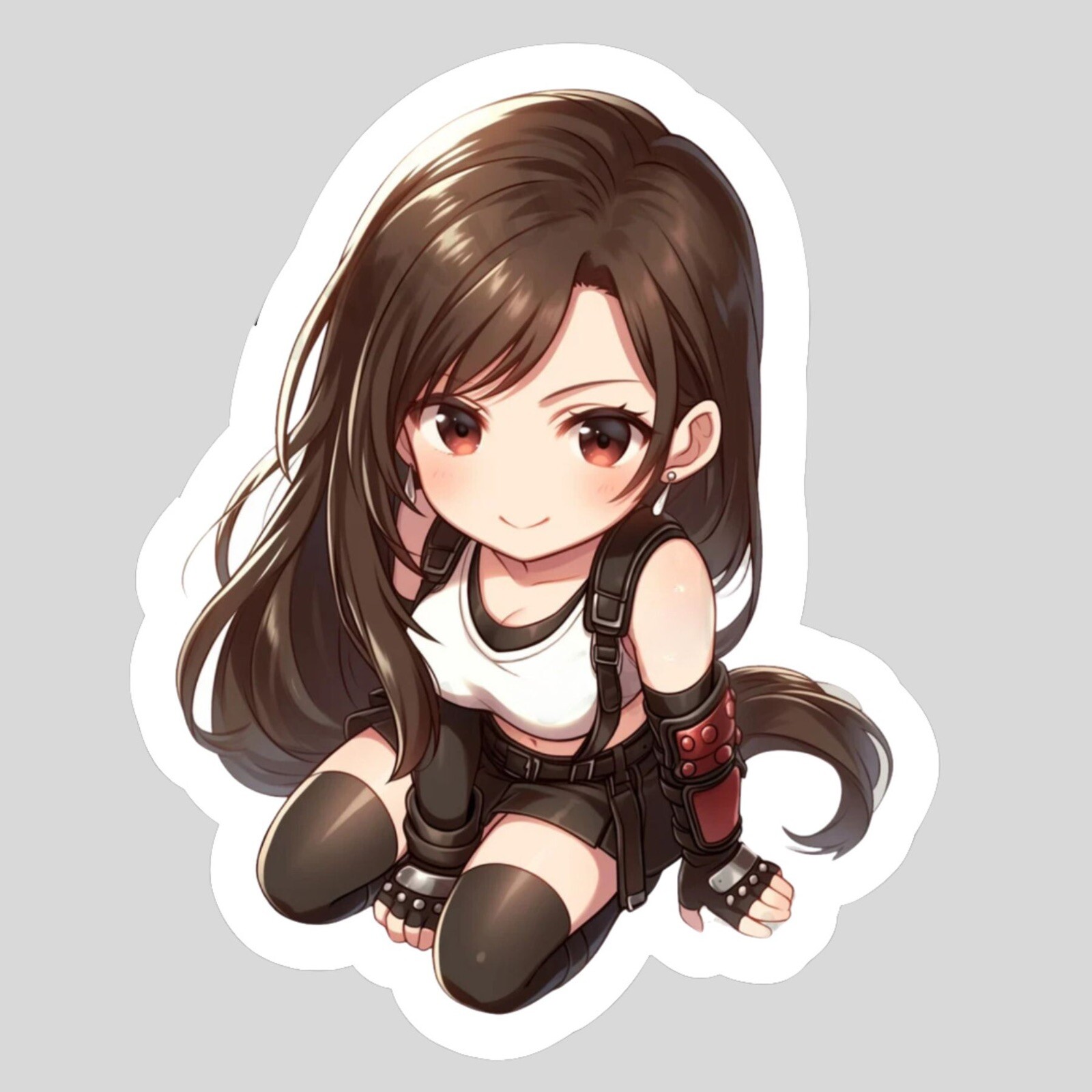 Tifa Lockhart, Final Fantasy VII, FF7 Kawaii Cute Glossy Vinyl sticker, Decal