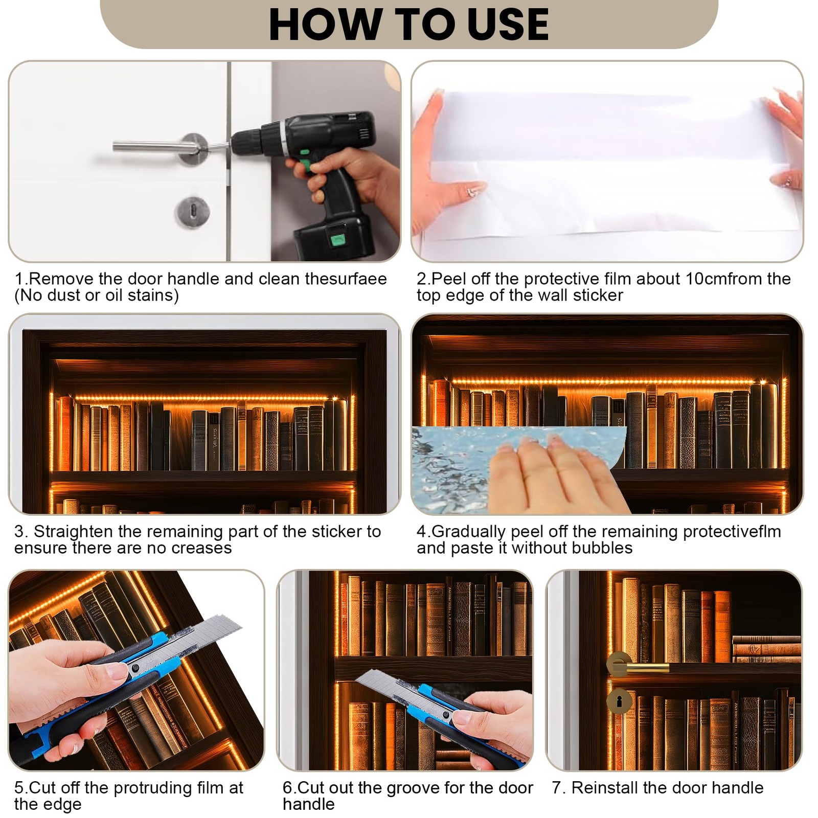 3D Door Decals Stickers Peel Stick Wall Murals Vinyl Wallpaper Self-Adhesive …