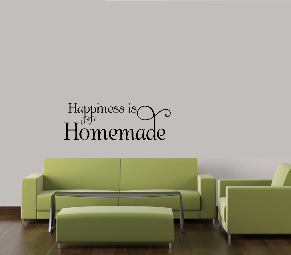 HAPPINESS IS HOMEMADE DECAL LETTERING WALL VINYL WORDS DECALS HOME DECOR