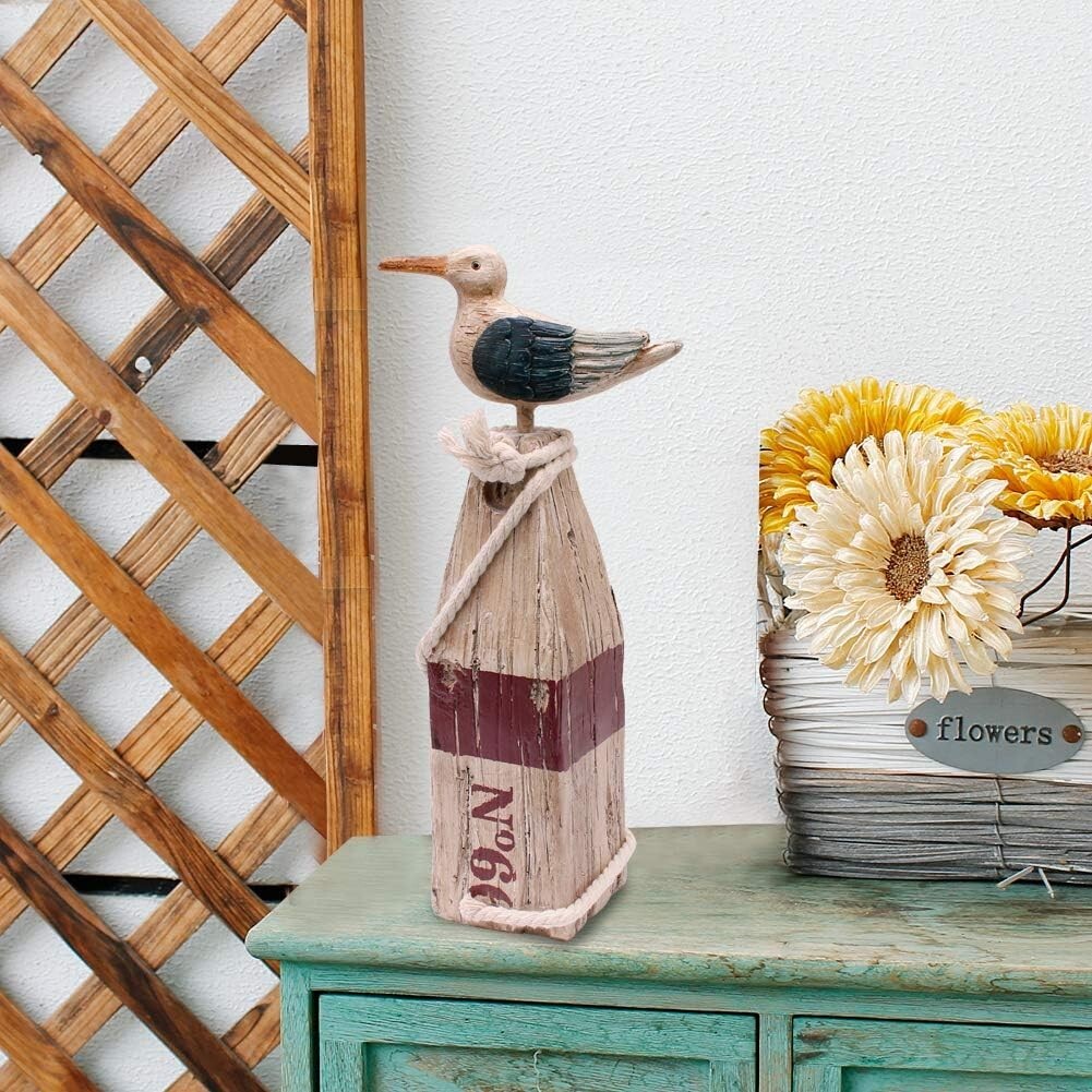 Seagull Statue Decor Nautical Polyresin Figurine