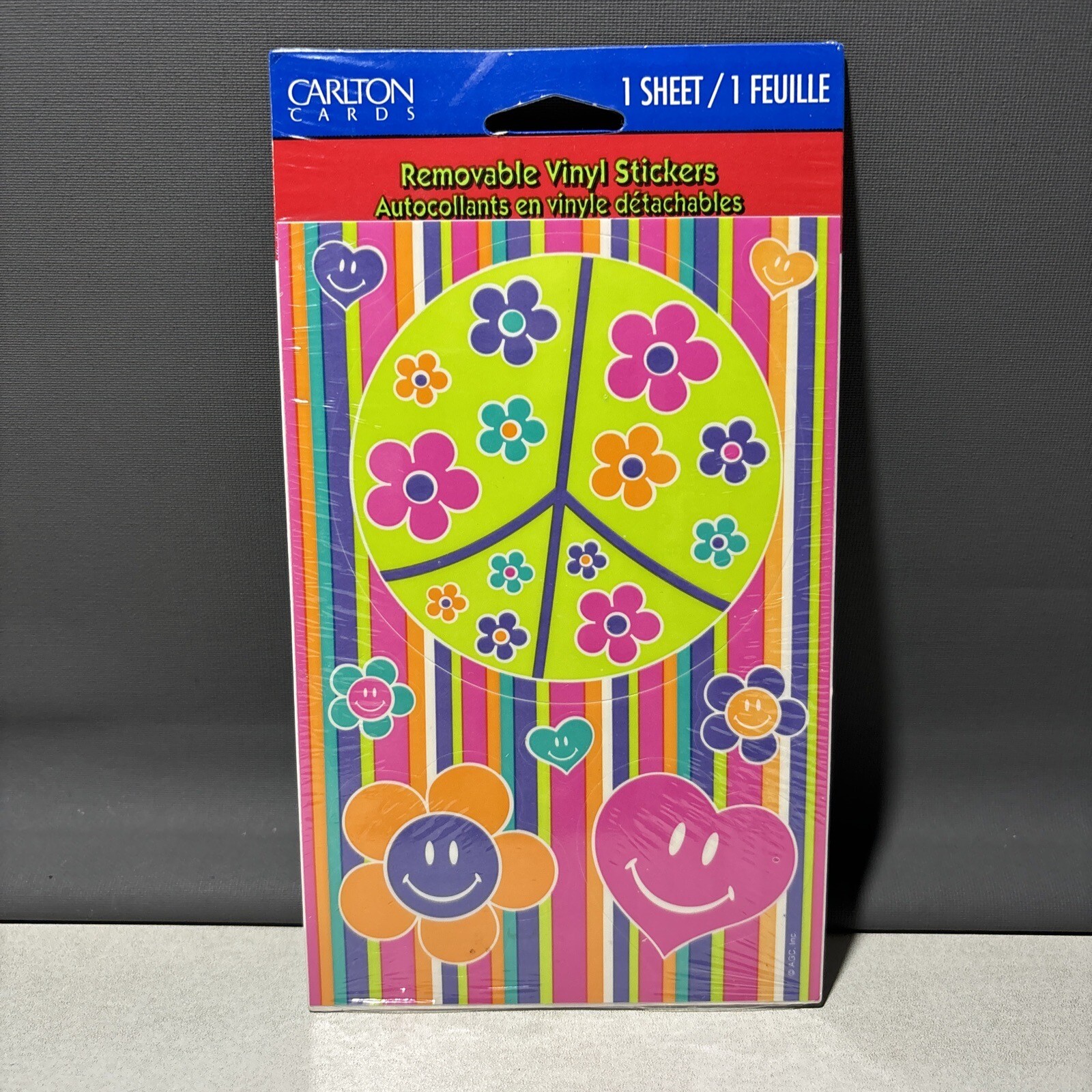 Vintage Carlton Cards Hippie Peace Flower Removable Reusable Vinyl Sticker Decal