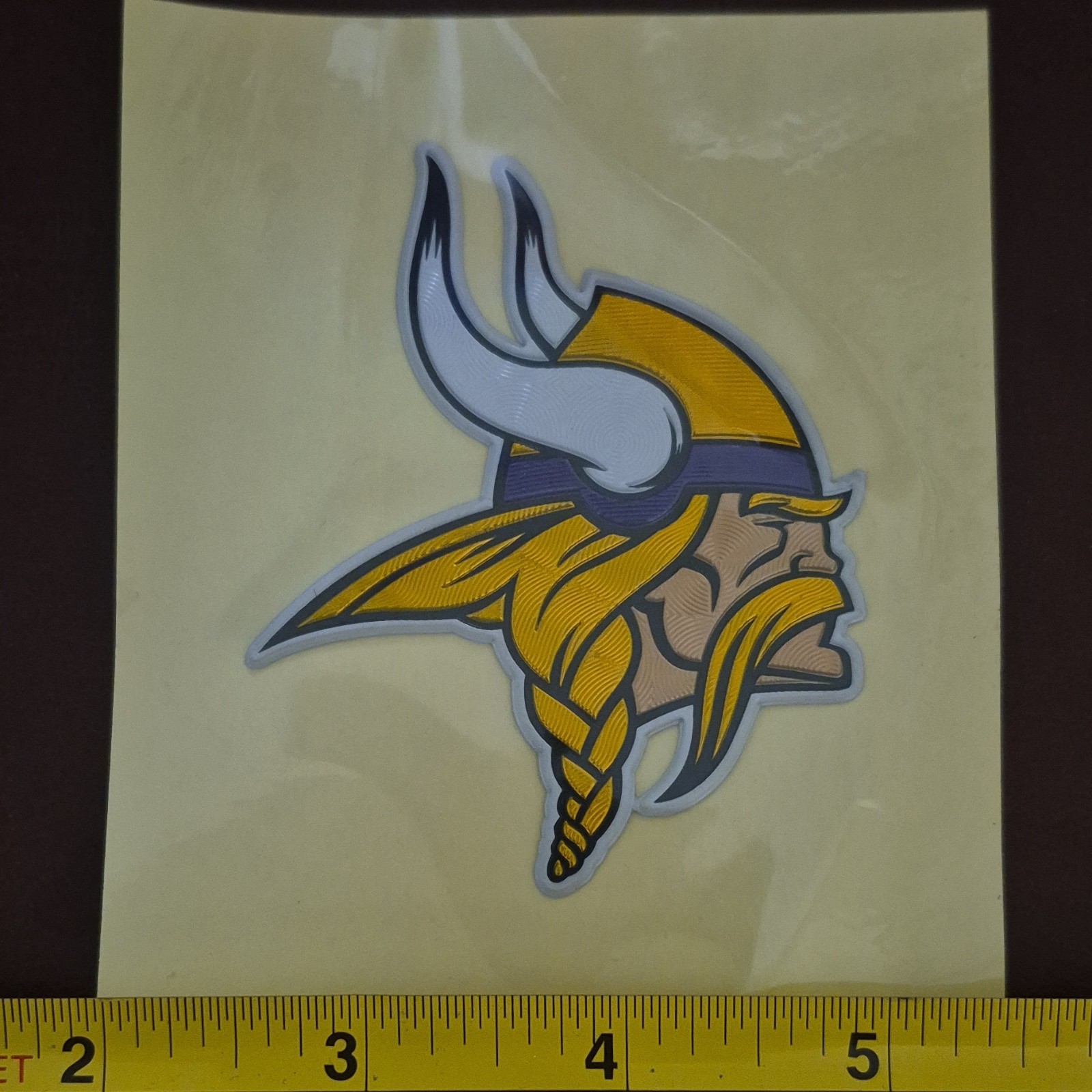 Viking Head Iron on Patch Yellow Purple White Black Sports memorabilia