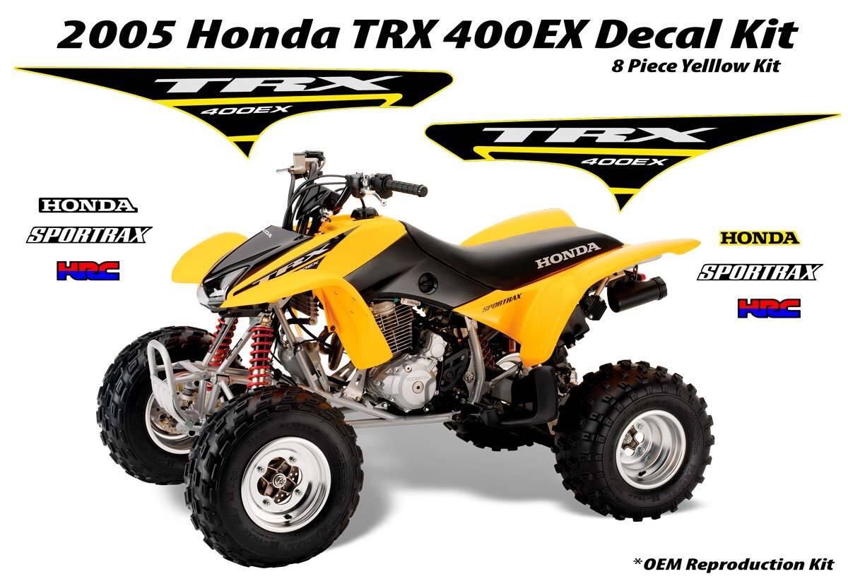 2005 HONDA TRX 400EX Decal Sticker OEM kit Red Yellow Plastic 400 ATV Quad