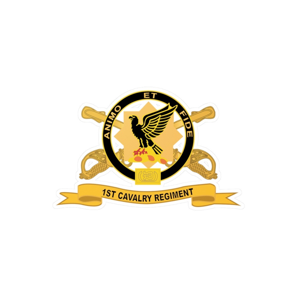 Kiss-Cut Vinyl Decals – Army – 1st Cavalry Regiment w Br – Ribbon X 300