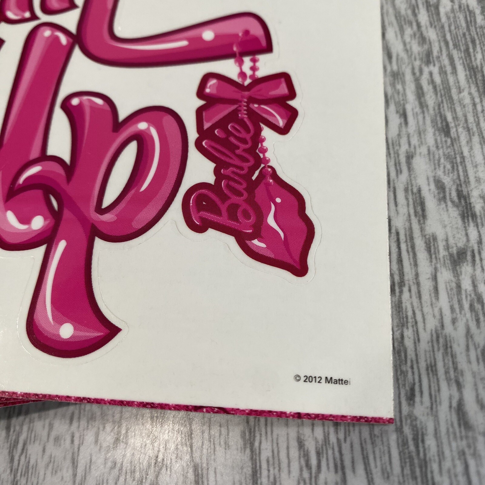 2012 Barbie Glam Pink Sticker Wall Decal Sheet – Set of 7 Sheets