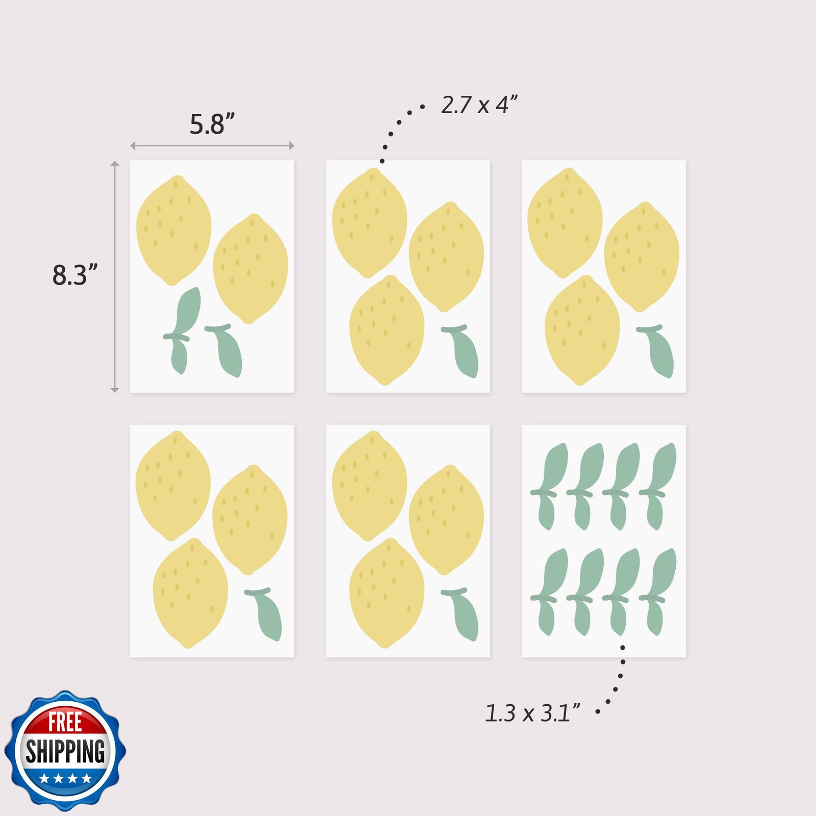 Teddylabels – Lemon Wall Decals – Easy-to-Apply and Removable Wall Stickers: