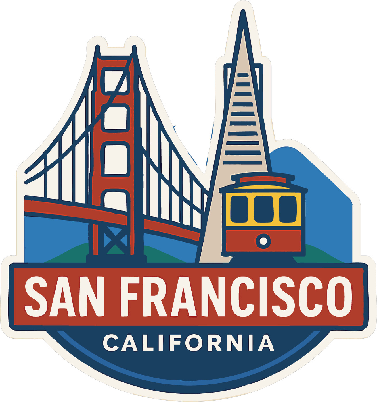 San Francisco Sticker Decal Vinyl Die-Cut City Skyline Landmark Design