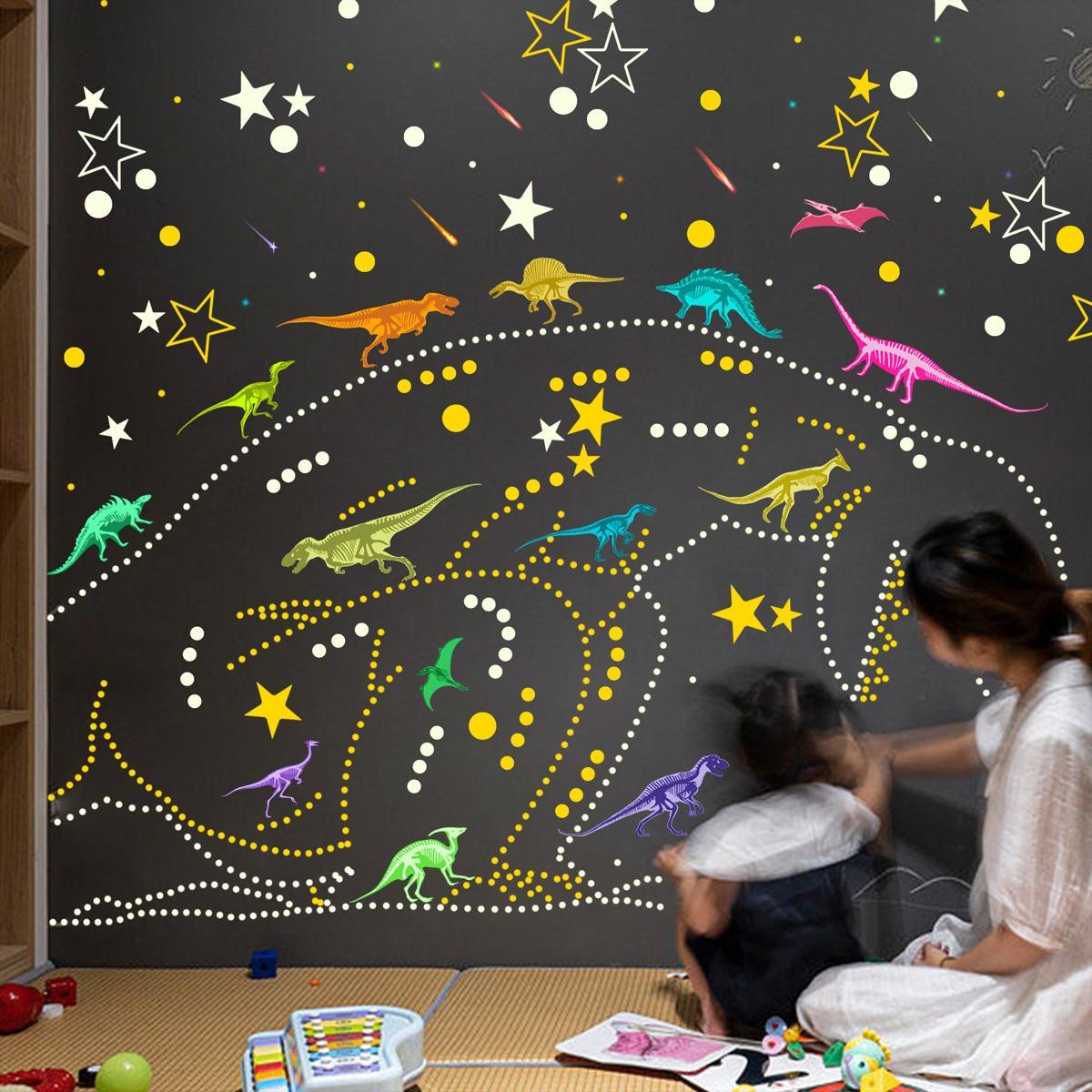 Glow-in-dark Dino Wall Decals – Removable, Luminous, Fun & Easy to Apply