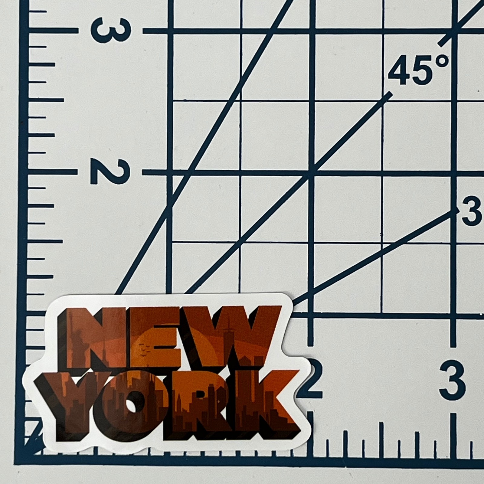 New York City Retro Sunset 3D Skyline Travel Laptop Luggage Vinyl Sticker