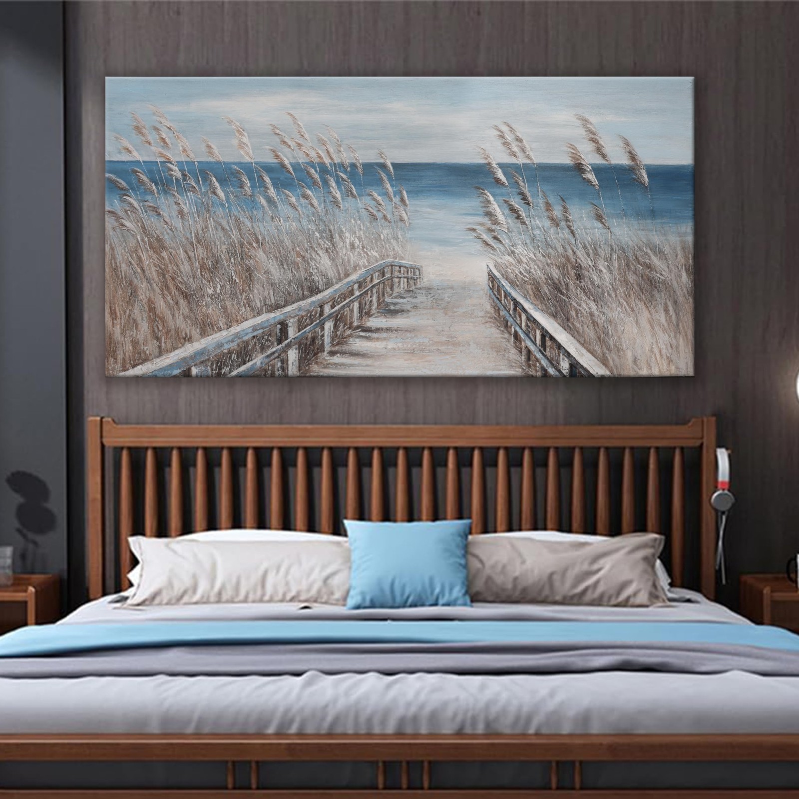 Canvas Wall Art Decor Large Modern Wall Art Decorations Blue Beach Coastal Ar…