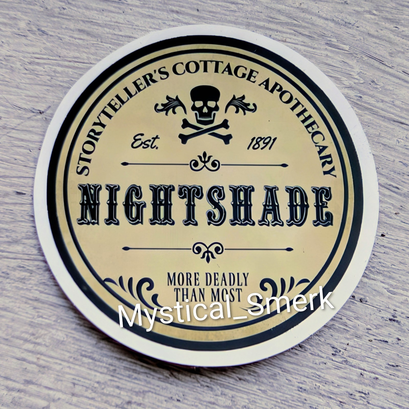 Haunted Active Spirit Negative Witch Magic Potion Poison Label Deadly Nightshade