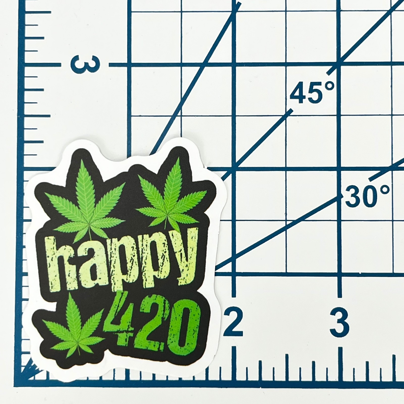 Happy 420 Vinyl Sticker Cannabis Leaf Weed Pot Stoner Graphic Laptop Journal Art