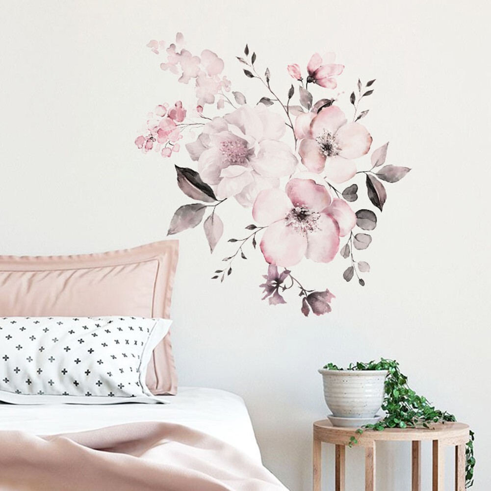 1*Set Of Pink Flowers Vinyl Decal Wall Sticker Mural DIY Art Room Home Decor