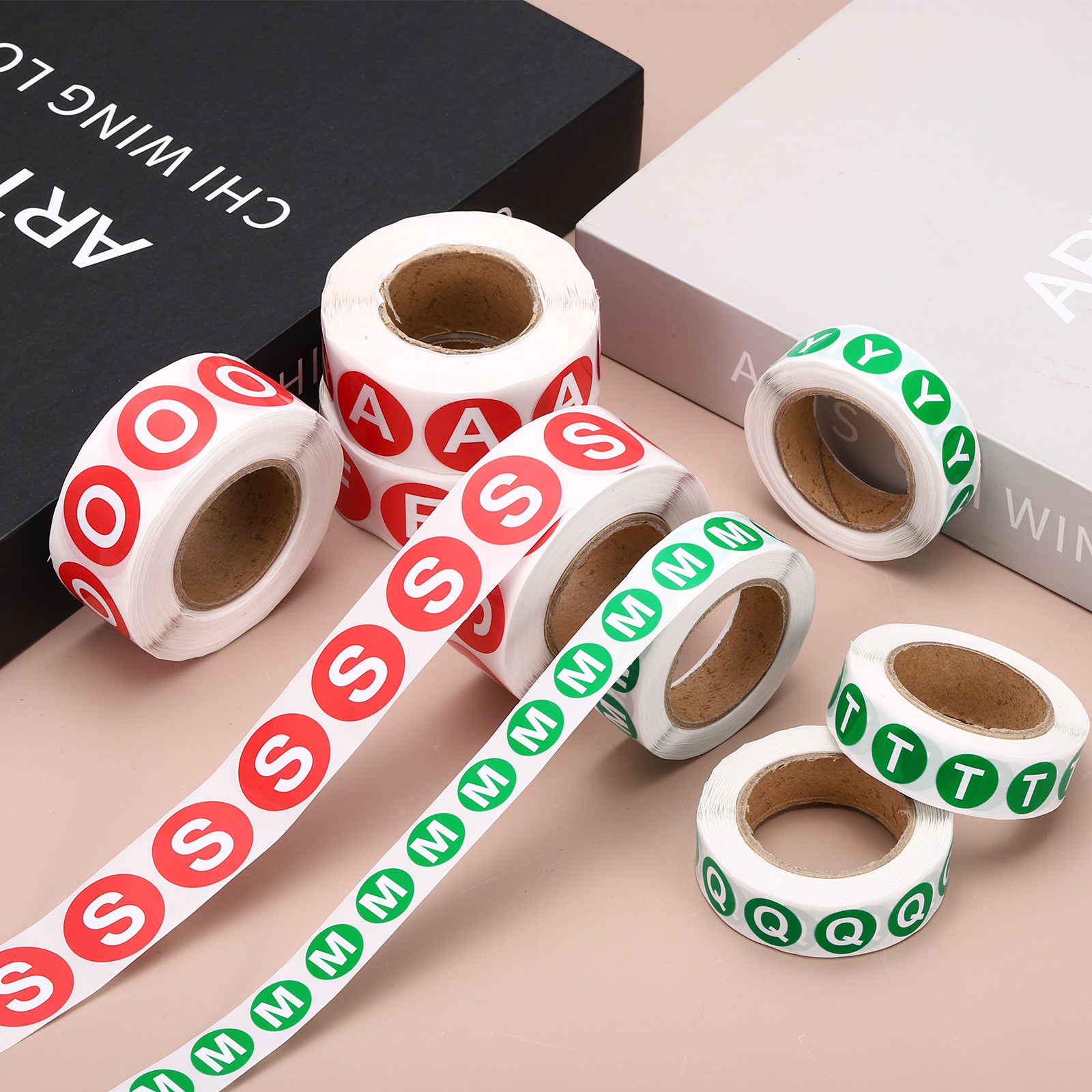 0.6" Letter Stickers, 600Pcs Alphabet Stickers Letter V for Office, Green