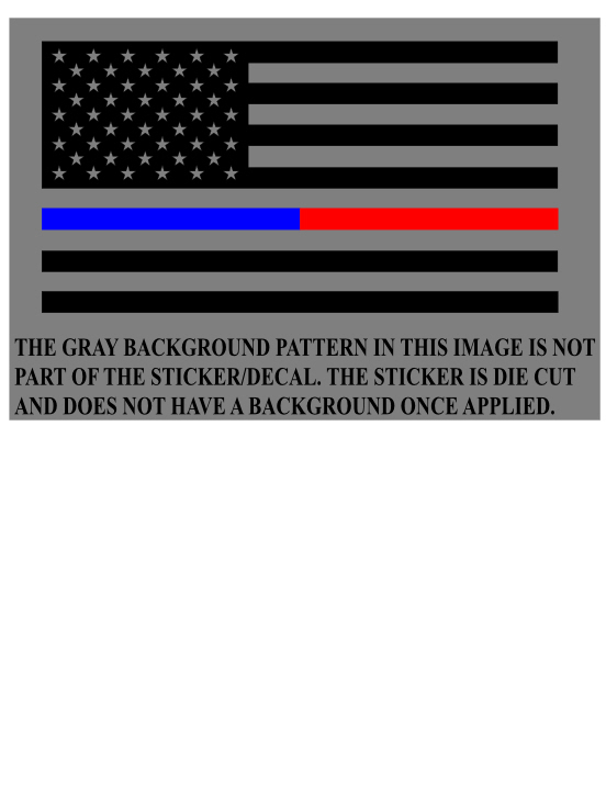 THIN HALF BLUE LINE HALF RED LINE BLACK AMERICAN FLAG VINYL DECAL STICKER