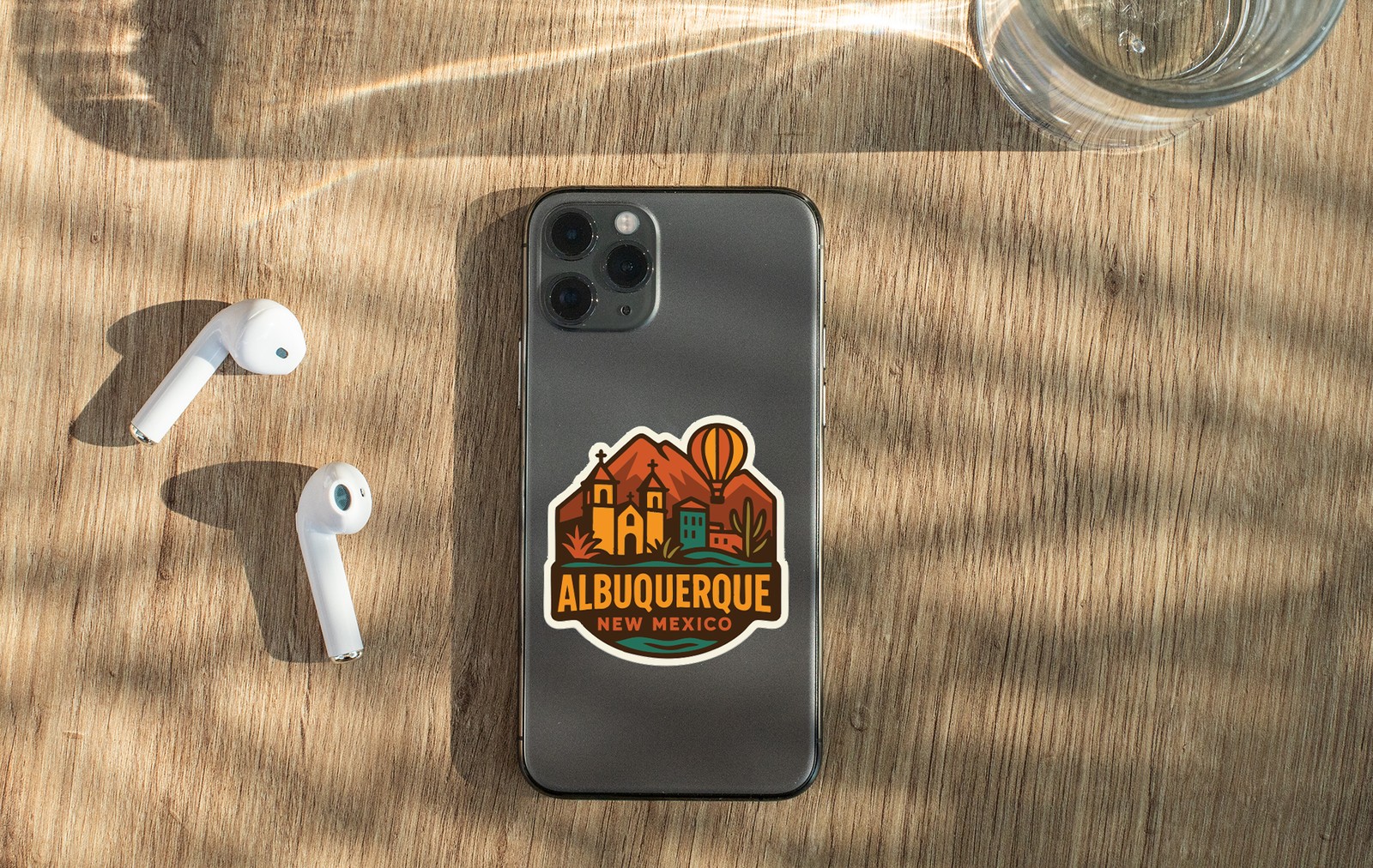 Albuquerque New Mexico Sticker Decal Vinyl Die-Cut City Skyline Landmark Design