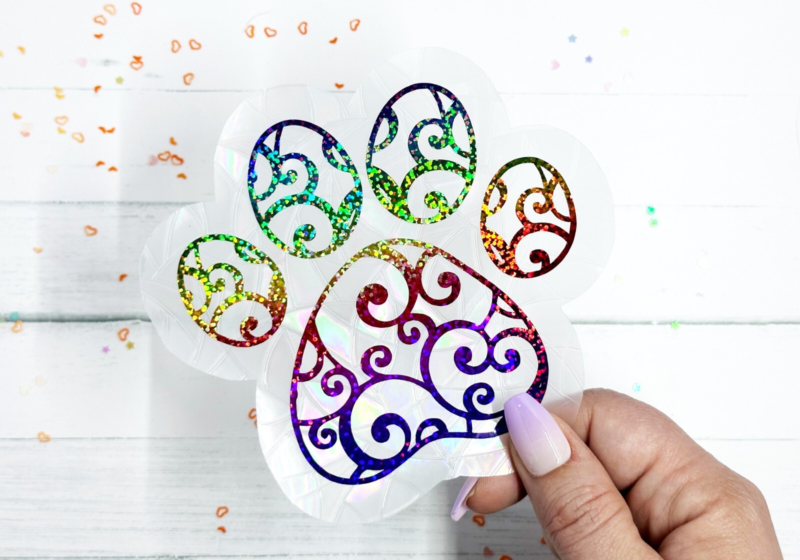 Paw Print Sticker Window Cling Suncatcher Decal Rainbow Maker Prism Reusable