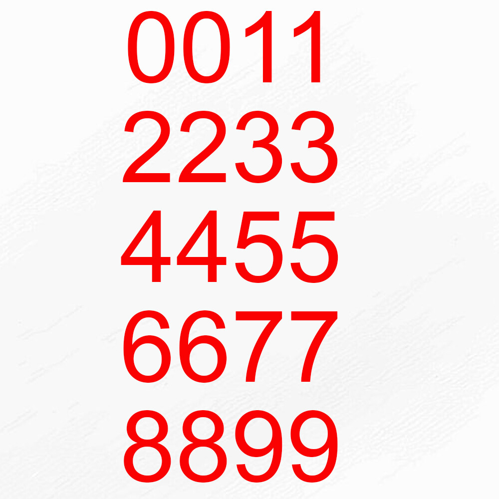 Red Vinyl Custom Number Decal Sheet Mailbox Address Boat Sticker Kit