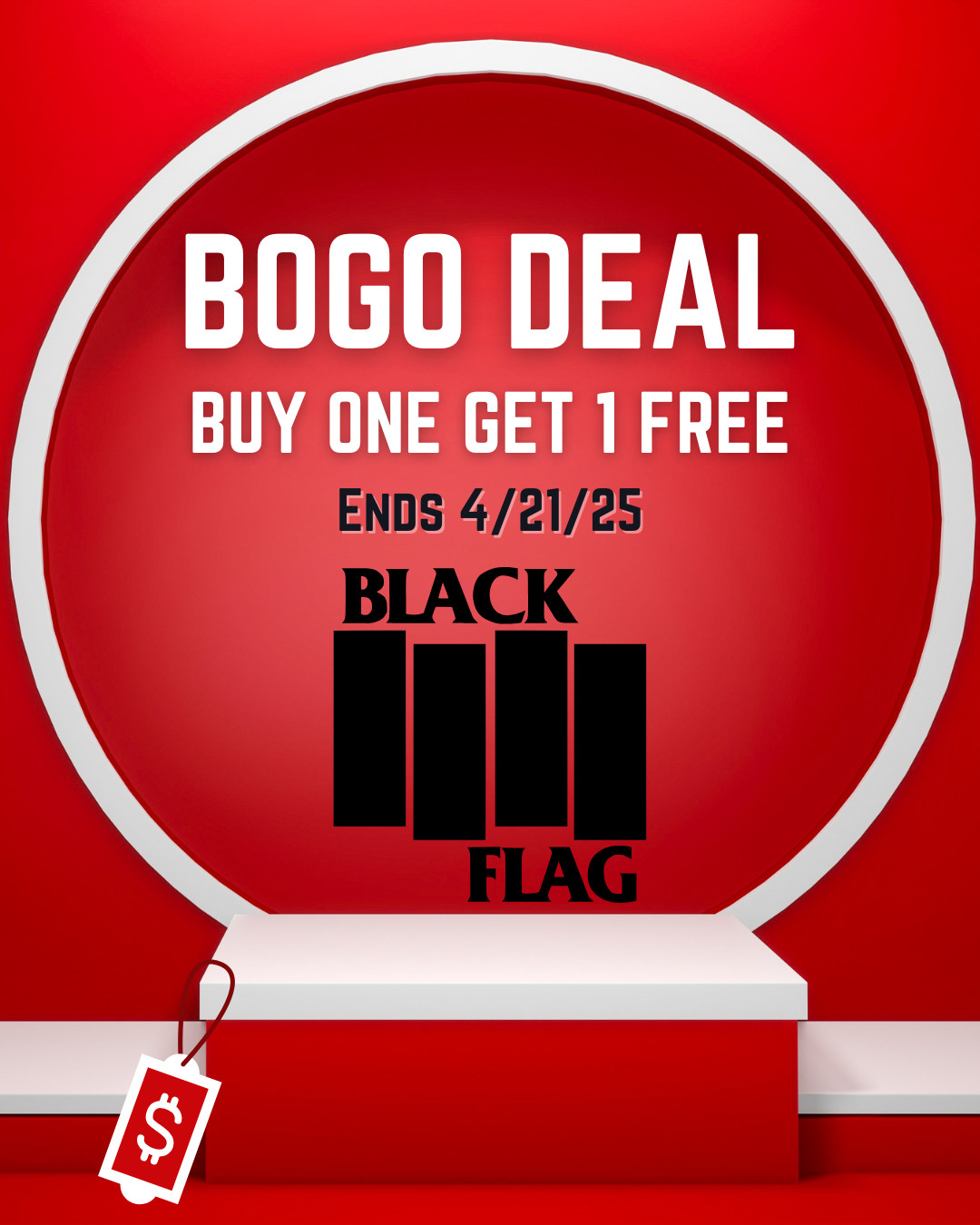 Black Flag Logo Vinyl Sticker – Punk Rock, Hardcore Music Decal 3"-10" UV Safe