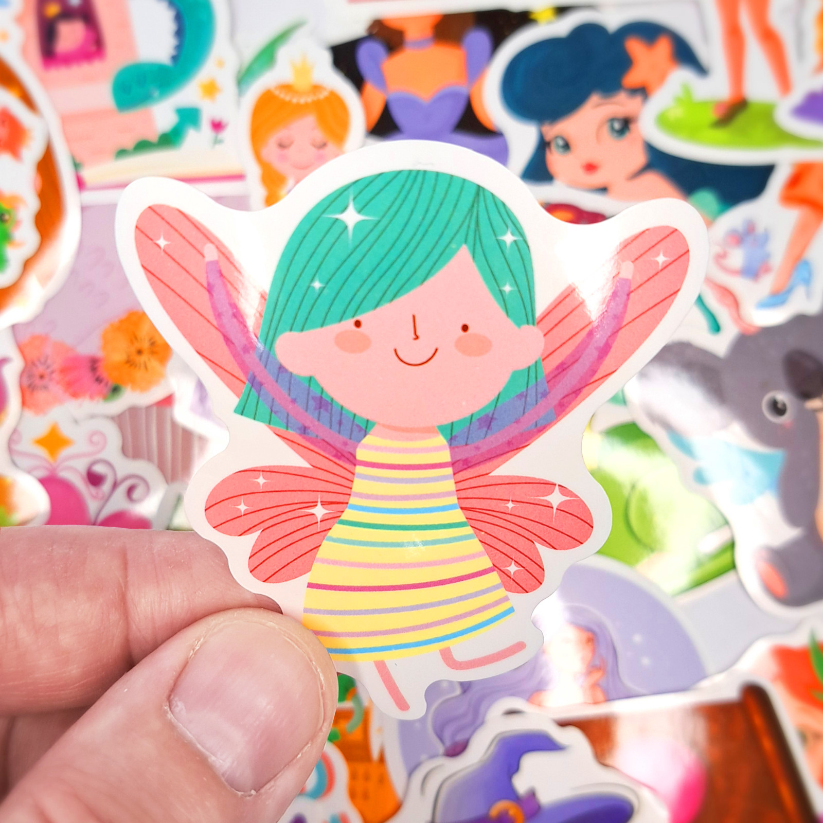 50 PCS Fairy Princess Sticker Pack Fairy Tale Elf Love Stickers Girls Crafts