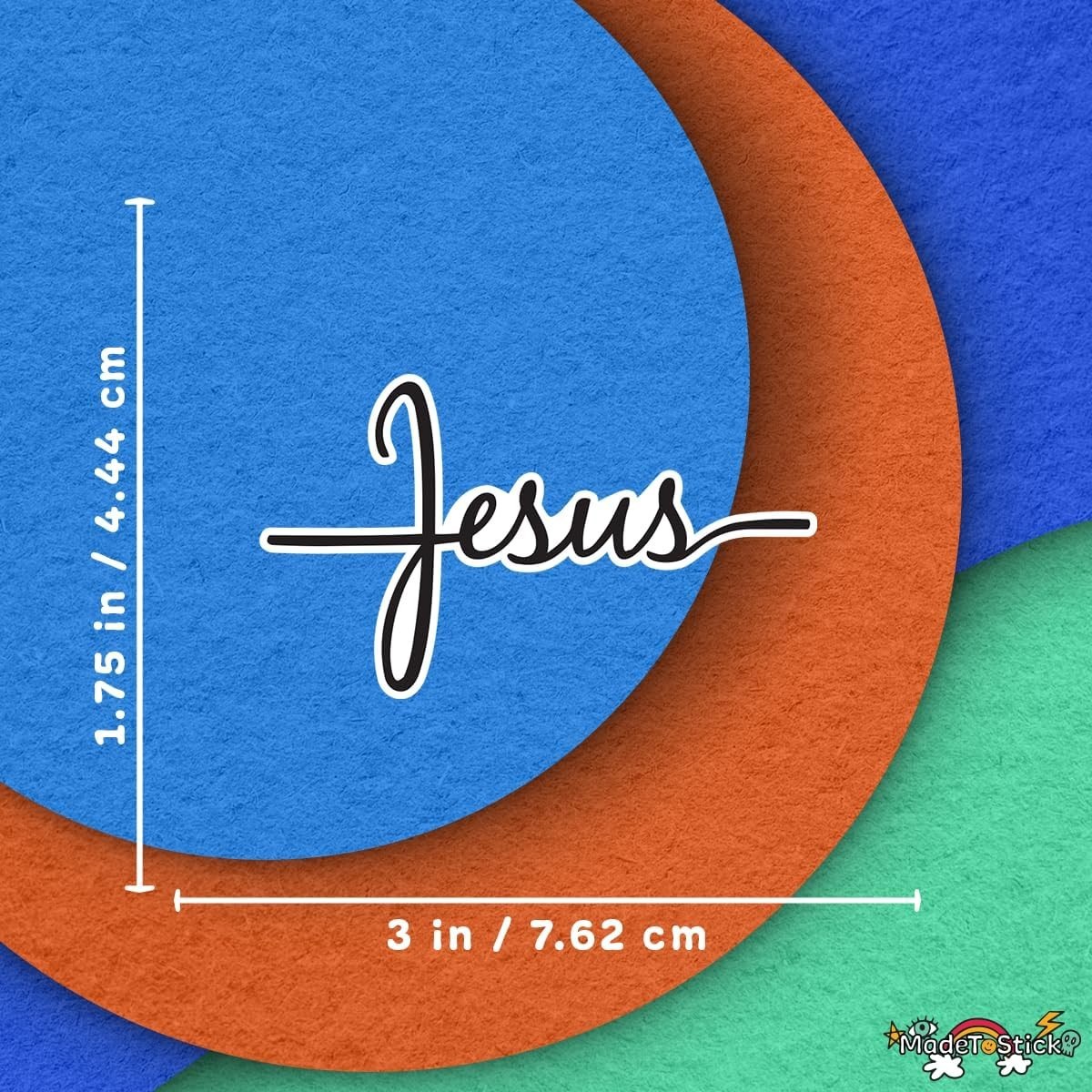 Jesus Name 1.75" x 3" Sticker Vinyl Decal