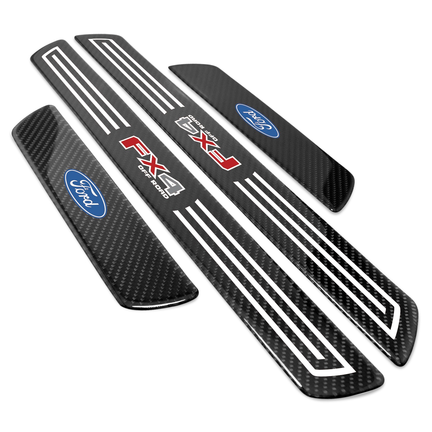 Ford F-150 FX4 X-Large Black Carbon Fiber 4 Pcs Universal Door Sill Plates