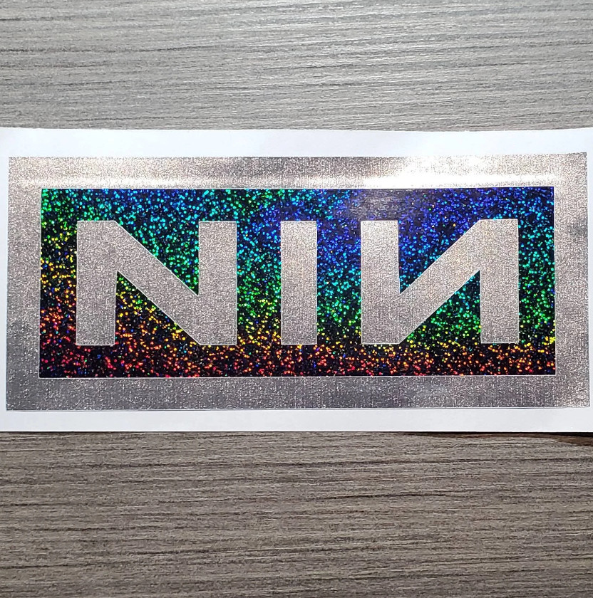 Nine Inch Nails – Premium Brushed Steel & Holographic Decal 6"